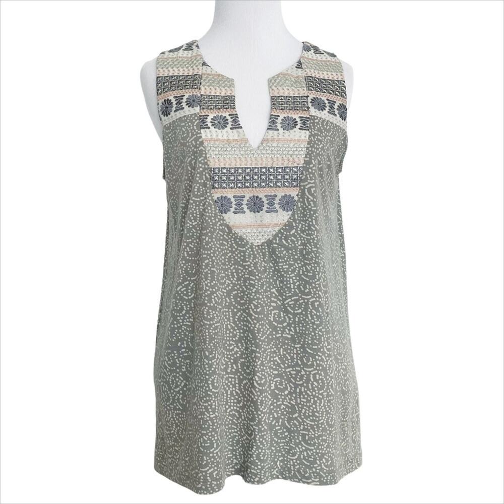 ANTHROPOLOGIE TINY "Zinnia" Intricate Embroidered Tank Blouse Size XS